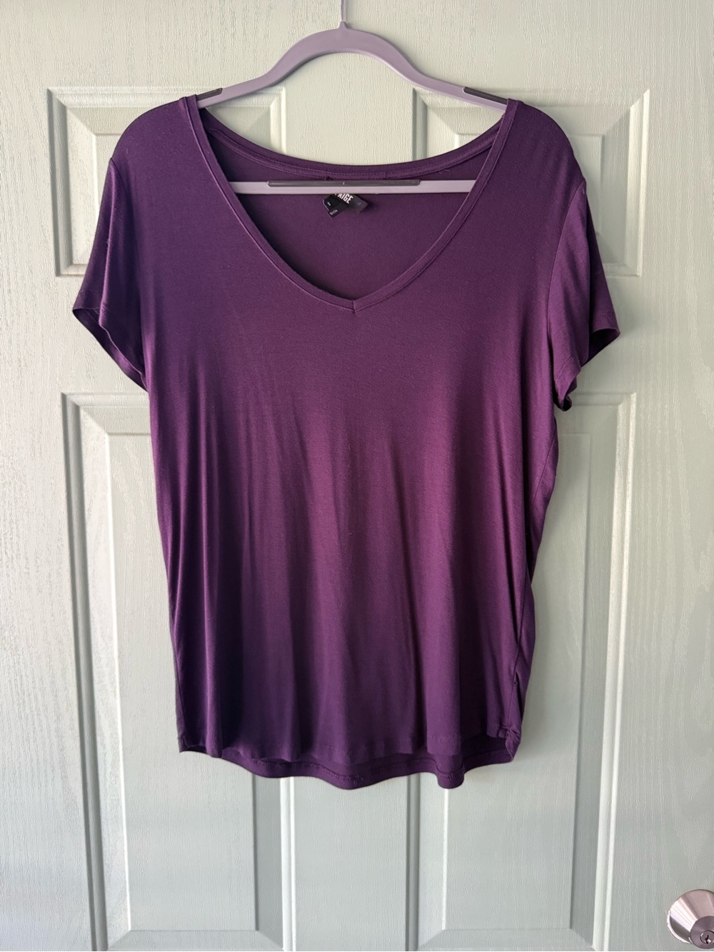PAIGE Deep Purple V-Neck Short Sleeve Tee